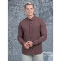Casual Wear Detailed Linen Long Sleeve Shirt. 