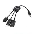 3 In 1 Usb Power Charging Host Otg Hub Cable Adapter For Andorid Phones 3 Port Usb To Usb 2.0 Splliter For Gaming. 