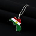 Kurdistan Map Flag Pendant Necklace Stainless Steel Gold Silver Color Men Women Country Map Jewelry Gift. 