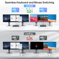 ACASIS 2 Port USB 2.0 DisplayPort KVM Switch Dual Monitor with Hotkey,HDMI 2.0 4K60Hz 2 Computers Sharing 2 Monitors Keyboard Mouse Printer and More. 