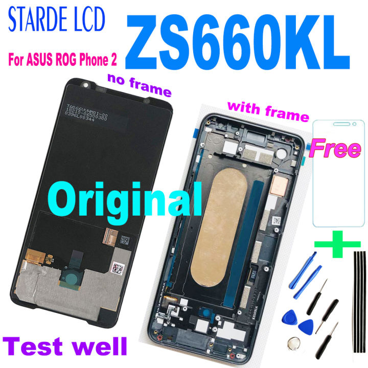 6.59 Original LCD For ASUS ROG Phone 2 Phone2 PhoneⅡ ZS660KL LCD Display Touch Screen Digitizer Assembly with Frame ZS660KL LCD