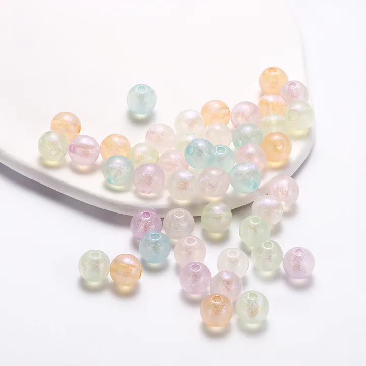 30/50pcs%208mm/10mm%20Macaron%20Color%20Beads%20Fluorescent%20Acrylic%20Loose%20Beads%20For%20Bracelet%20Necklace%20Making%20-%20Image%205