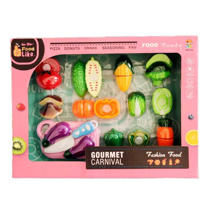 Kids Realistic Plastic Sliceable Play Kitchen Toy with Fruits