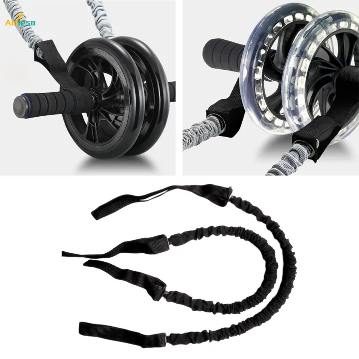2x%20Roller%20Abdominal%20Wheel%20Elastic%20String%20Exercise%20Resistance%20Bands%20-%20Image%202