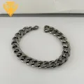 Wrist Jewelry Stylish Unisex Titanium Steel Bracelet Hip Hop Punk Jewelry Gift for Birthday Solid Color Chain with Luster Sturdy Construction Women Men Bracelet. 