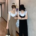 Vest Wide Leg Loose over plus Size + One-Piece Trousers Fat MM Women's Suspenders Summer Jin Two-Piece Set 2-300 Suit. 