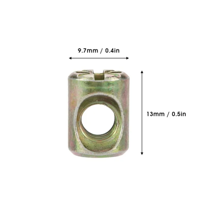 30pcs%20Fasteners%20M6%20x%2013mm%20%E2%80%8BFurniture%20Barrel%20Nut%E2%80%8B%20%E2%80%8BSpring%20Loaded%20%E2%80%8BCabinet%20Connector%E2%80%8B%20%E2%80%8BEmbedded%20Nut%E2%80%8B%20Slotted%20Barrel%20Nut%20Furniture/Bed/Crib/Chairs%20-%20Image%202