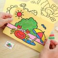 Handmade sand painting Kids color sand painting set DIY creative handmade materials Color painting Prizes for elementary school students Children's art tools. 