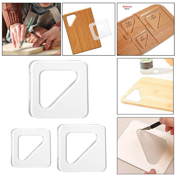 3Pcs Triangle Cutting Board and Board Handle Template, Acrylic Router ...