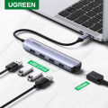 UGREEN USB C Hub 5 in 1 Dongle USB-C to HDMI Multiport Adapter Type C Dock with 4K HDMI Output 4 USB 3.0 Ports Compatible for MacBook Pro iPad Pro XPS Pixelbook and More. 