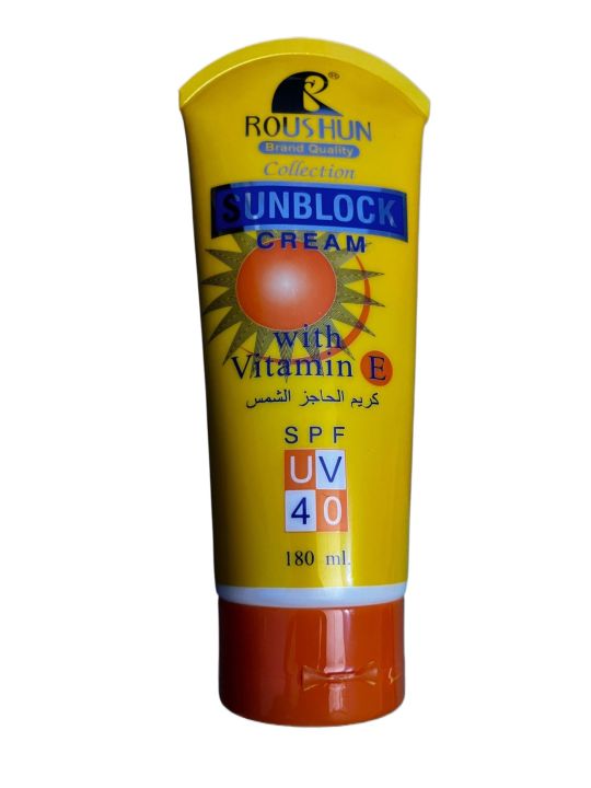 Roushun Sunblock Moisturizing Cream  SPF 40 With Vitamin E 180 ML Rsmc