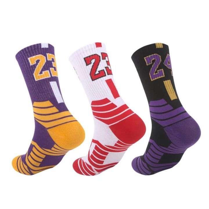 23 24 30Professional Basketball Sport Socks For Kids Men Outdoor Running Cycling Climbing Fast-drying Breathable Adult Non-Slip