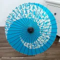 Japanese Printed Paper Wooden Parasol/Umbrella - Blue. 