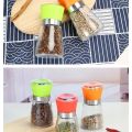Salt Pepper Manual Grinder Glass Seasoning Bottle, Salt and Pepper Shaker-Reusable Salt Pepper Spices Mill with Adjustable Coarseness, Multi-functional Salt and Pepper Crusher Bottle. 