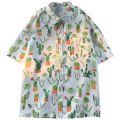 Hong Kong Style Men's National Fashion New Hawaiian Style Oversized Short Sleeve Shirt Men200Jin Loose All-Match Half Sleeve Shirt. 