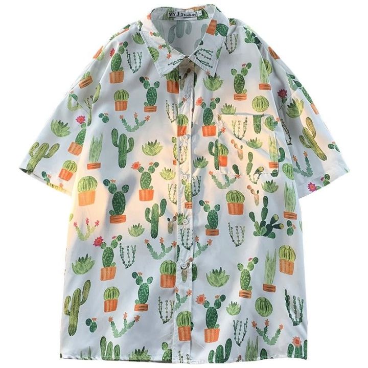 Hong%20Kong%20Style%20Men's%20National%20Fashion%20New%20Hawaiian%20Style%20Oversized%20Short%20Sleeve%20Shirt%20Men200Jin%20Loose%20All-Match%20Half%20Sleeve%20Shirt%20-%20Image%202