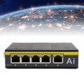 DIN Rail Ethernet Switch RJ45 5 Port Industrial Ethernet Switch Metal Shell for Smart Grid. 