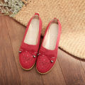 【ZIME】Old Beijing Cloth Shoes  New Lazy Shoes Canvas Shoes All-Match Flat Casual Work Shoes Slip-on Single-Layer Shoes for Women. 