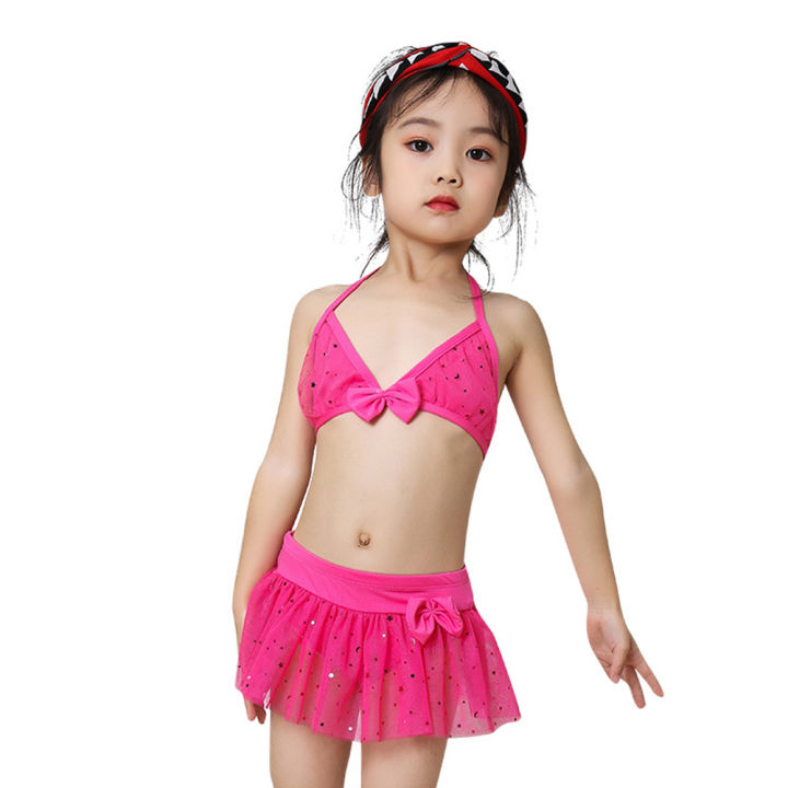 Yfashion%202%20Pieces%20Girls%20Cotton%20Split%20Swimsuit%20Multi-color%20Sweet%20Cute%20Bikini%20Swimwear%20For%200-2%20Years%20Old%20Kids%20-%20Image%205