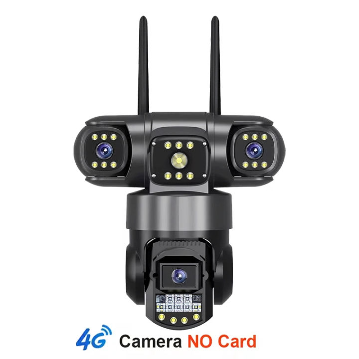 ITECH 4G TRIPLE LENS Camera V380 Pro IP Camera Outdoor 12MP 6K Triple Lenses Triple Screens Security Video Monitor Night Vision Waterproof CCTV Cameras 4T
