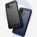 Leweisi Carbon Fiber Bumper Phone Case For Samsung Galaxy M31 / M31 Prime / F41 / M21S Back Cover Coque Shockproof Protective. 