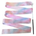 2m Gym Dance Ribbons Rhythmic Equipment Gymnastics Rainbow Stick Twirler Art Ballet Streamer for Kids. 