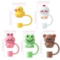Drinkware Accessories 10mm Animal Shape Straw Topper Silicone Reusable Straw Cover Dust-Proof 3D Straw Cap 30&40 Oz Tumbler. 