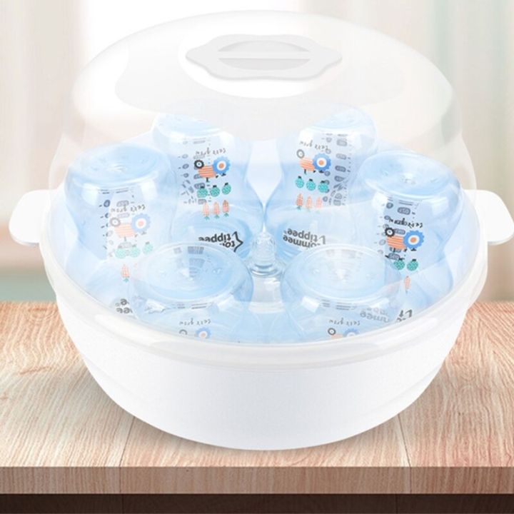 Microwave Steam Sterilizer for Baby Bottles Temperature Nipple Sterilizer Bottle Holder Storage Box Baby Bottle Warmer BPA Free
