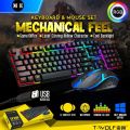 RGB T-Wolf Mechanical Feel Gaming keyboard and Mouse Tf200- High Quality Backlight LED  Gaming Keyboard Usb Ergon. 