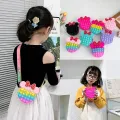 Popit Bubble Press Cartoon Silicone Messenger Bag for Girls. 