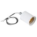 4X E27 Ceramic Screw Base Round LED Light Bulb Lamp Socket Holder Adapter Metal Lamp Holder with Wire White. 