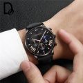 2Pcs Male Leather Bracelets Quartz Watch Set Man Fashion Casual Accessories. 