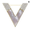 Fashion V Shaped Brooches For Women Metal Anti-glare Lapel Pin Fixed Clothes Pin GHAN. 