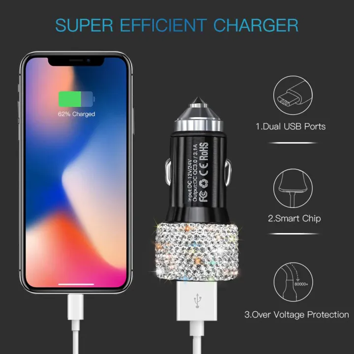 Dual%20Port%20Bling%20Usb%20Car%20Charger%20Crystal%20Diamond%203a%203-In-1%20Fast%20Charger%20Cable%20Socket%20Multi%20Port%20Adapter%20Flashing%20Decorative%20Plug%20-%20Image%203