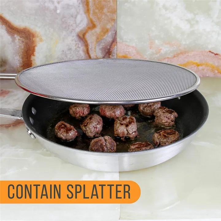 13Inch%20Stainless%20Steel%20Fine%20Mesh%20Splatter%20Screen%20with%20Resting%20Feet%20Kitchen%20Oil%20Spill%20Prevention%20Net%20Cover%20-%20Image%202