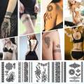 JM Hot Black Henna Lace Temporary Tattoo Metallic Inspired Sticker Body Art. 