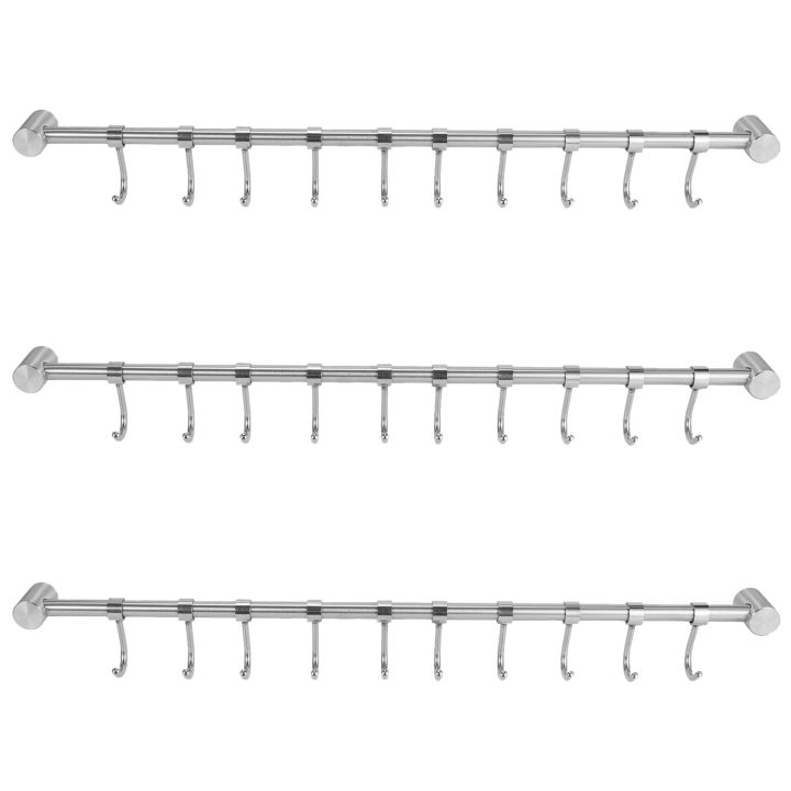 NXFDSIOZ 3X Kitchen Rail Rack Wall Mounted Utensil Hanging Rack ...