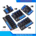 Low Level 5V 1 2 4 8 Channel Solid State Relay Module SSR G3MB-202P 240V 2A Output With Resistive Fuse For Arduino. 
