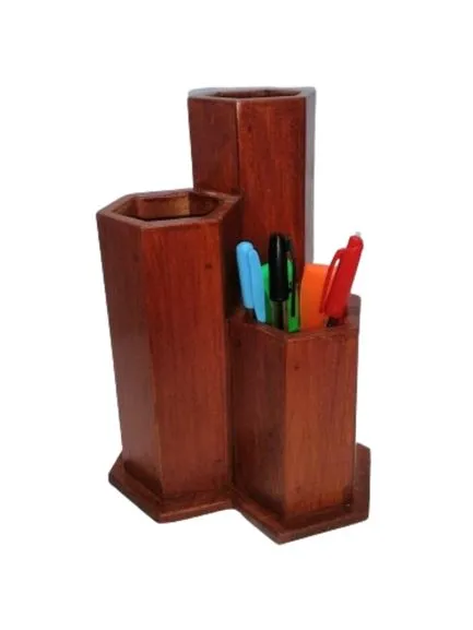 CTXDLK Wood Pen Holder Solid Wood Slanted Pen Holder Office Stationery Organizer For Office, School