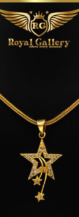 Gold-Plated%20White%20Fixed%20Stone%20Shooting%20Star%20Pendant%20Necklace%20for%20Girls%20-%20Image%203