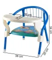 Steel Feeding Chair 550 | Portable, Stackable, Lightweight Chair with Food tray | Multicolour | |Blackkito|. 