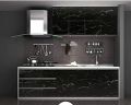 Black Marble Aluminum Foil Kitchen Stickers Oil-Proof Waterproof Self Adhesive Wallpaper PVC Bathroom Wall Stickers - 5 Meter. 