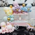 Pastel Balloons Decorations Kit - 115Pcs Pastel Blue, Purple, Green, Yellow, Pink Balloons And Gold Chrome Balloons  for Girls Boys Combo Birthday Decoration/ Unicorn Theme/ Candy/ Donut/1st First Years Baby/Bachelorette. 