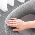 Winter Warm Toilet Seat Cover Closestool Mat Washable O-shape Pad Bathroom Accessories Knitting Pure Color Soft Bidet Cover. 