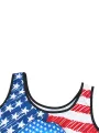 Women Swimming Bodysuit with Flag Lip Pattern, High Waist Skinny Fit Backless Cool Summer Clothing. 