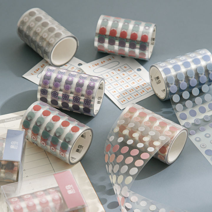 Panda Online Morandi Based Dot Washi Tape PET Stickers INS Album Diary ...