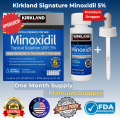 Kirkland Signature Minoxidil 5% Topical Solution for Hair & Beard Growth – 1 Month Supply + Premium Dropper – USA Imported. 