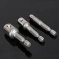 1 Set 3 Pcs Drill Driver Hexagonal Socket Wrench Adapter Extension Set for Electric Screwdriver. 