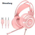 Wenefang 【New design】Gaming Headsets Gamer Headphone 7.1 Surround Sound Stereo Wired Earphones Usb Mic Colourful Light For Ps4 Pc Lap Game Headset. 
