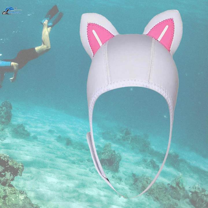 Scuba%20Diving%20Hood%20Cap%203mm%20Neoprene%20Hood%20Headgear%20Head%20Cover%20Thermal%20White%20Pink%20-%20Image%204